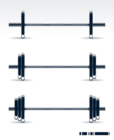 Bodybuilding equipment on white backgroundのイラスト素材