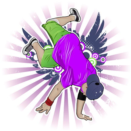 Cool image with breakdancer and street style attributesのイラスト素材
