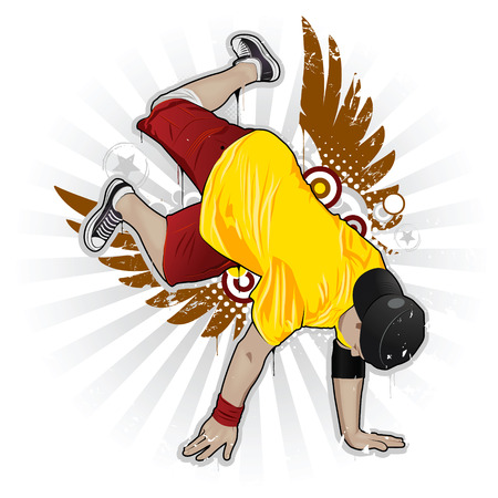 Cool image with breakdancer and street style attributesのイラスト素材