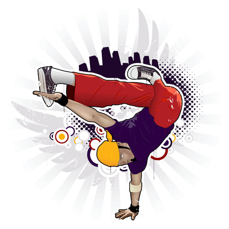 Cool image with breakdancer and street style attributesのイラスト素材