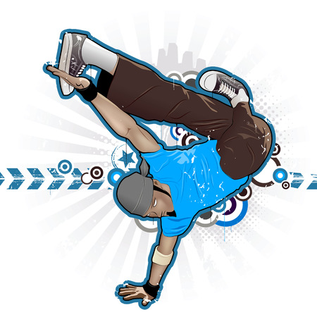 Cool image with breakdancer and street style attributesのイラスト素材