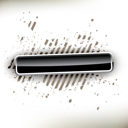 Glossy black button on white backgroundのイラスト素材
