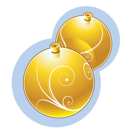 Christmas balls on white backgroundのイラスト素材