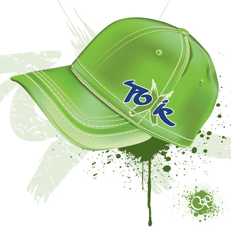 Realistic green cap on white backgroundのイラスト素材