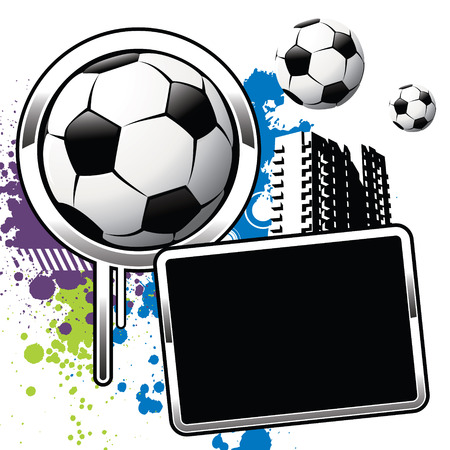 Football attributes on the wallのイラスト素材