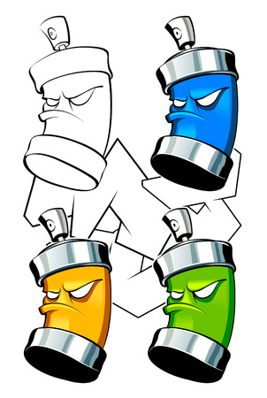 Set of cans for your graffiti imageのイラスト素材