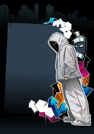 Cool graffiti image with place for your textのイラスト素材