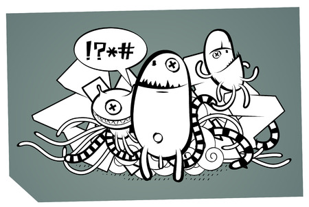Strange graffiti imageのイラスト素材