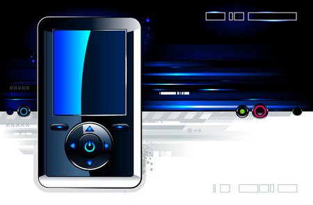 Realistic mp3 player on modern backgroundのイラスト素材