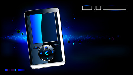 Realistic mp3 player on modern backgroundのイラスト素材