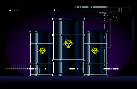 Black barrel on modern backgroundのイラスト素材