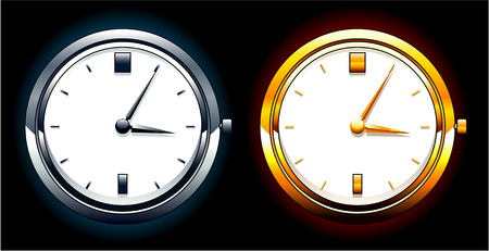 Realistic watch on black backgroundのイラスト素材