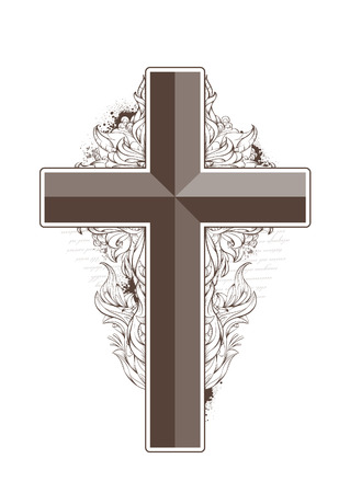 cross shape. Grunge style with bizarre pattern.のイラスト素材