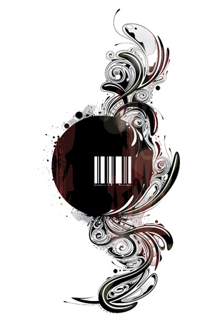 Modern pattern with circle banner for your text.  illustration. のイラスト素材