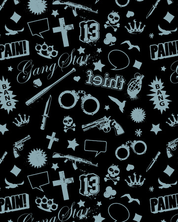 Modern seamless texture. Cool grunge style.のイラスト素材