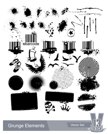 Set of dirty grunge elements. EPS10のイラスト素材
