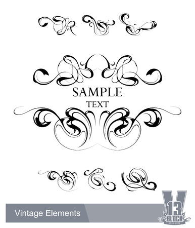 Set of vintage design elements. EPS10 のイラスト素材
