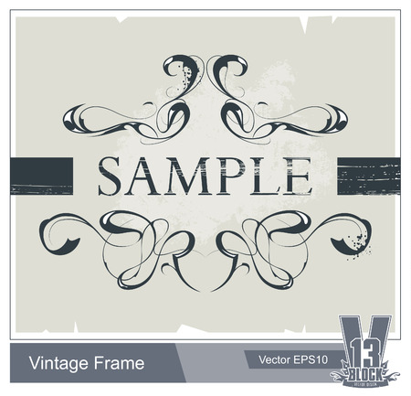 Cool vintage frame. Pattern on dirty background. EPS10 illustration.のイラスト素材