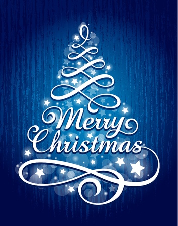 Calligraphic Christmas lettering . Vector illustration.のイラスト素材