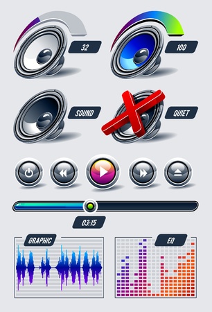  set of musical elements.のイラスト素材
