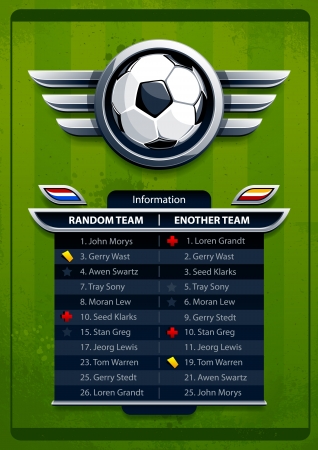 Grunge football background with team info chartsのイラスト素材