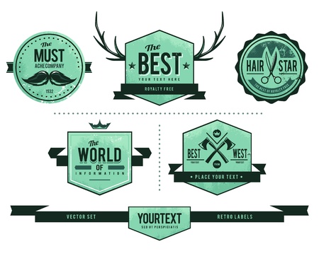 set of grunge retro badges  のイラスト素材