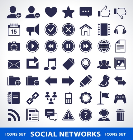 Vector set of simple social network icons.のイラスト素材