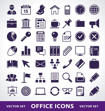 Vector set of simple office life icons.のイラスト素材