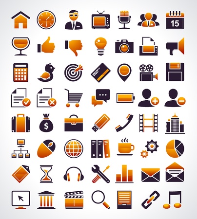 Vector set of 56 simple universal web icons.のイラスト素材