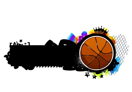Graffiti image with basketball. Vector illustration.のイラスト素材