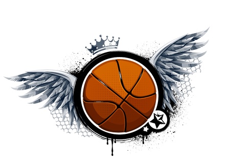 Grunge image with basketball. Vector illustration.のイラスト素材