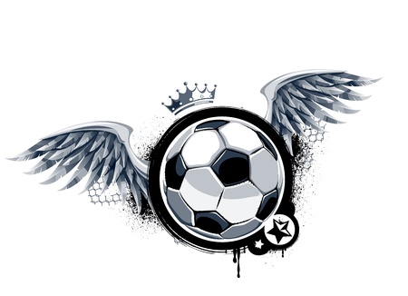 Grunge image with soccer ball. Vector illustrationのイラスト素材