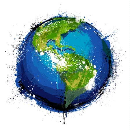 Grungy globe. EPS 8 vector illustration.のイラスト素材