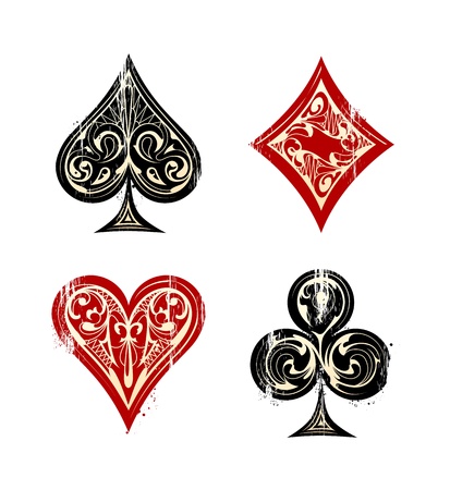 Vintage Playing Cards Symbols Set illustration のイラスト素材