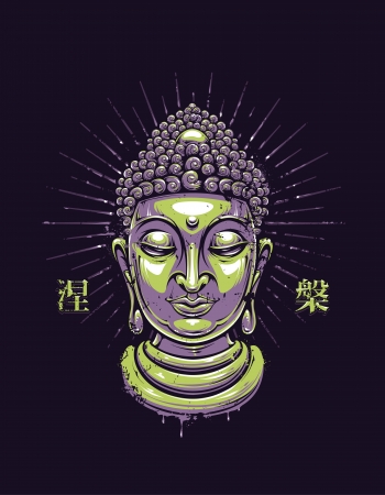 Grunge style buddha illustrationのイラスト素材
