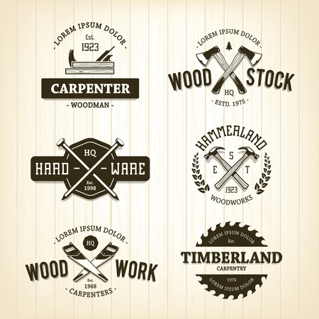 Vector set of vintage carpentry emblems.
のイラスト素材