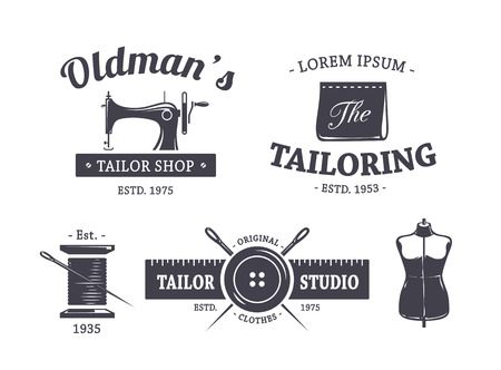 Vector set of vintage tailor emblems.のイラスト素材