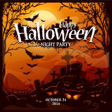 Halloween card design template. のイラスト素材