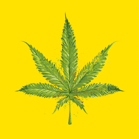 Grunge marijuana leaf. Vector illustration.のイラスト素材