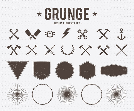 Set of vector grunge design elementsのイラスト素材