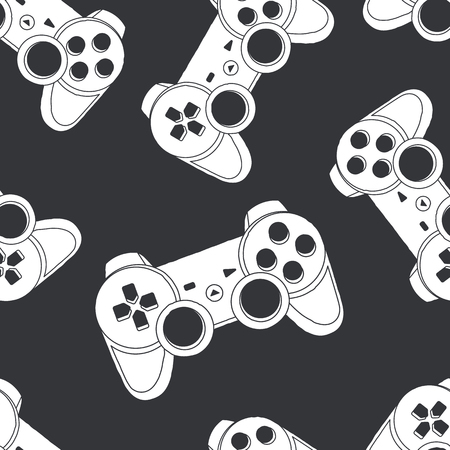 Vector seamless pattern with joysticks. Gaming seamless texture. Vector background.のイラスト素材