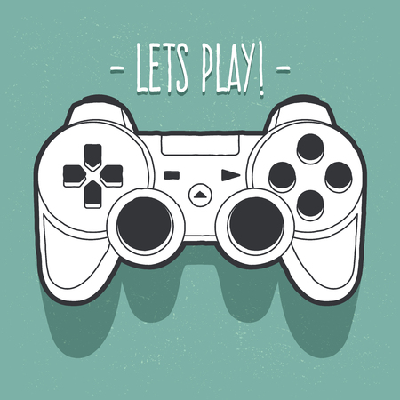 Vector art of joystick. Doodle style vector gamepad.のイラスト素材