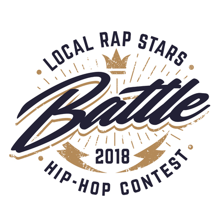 Hip-hop emblem template for rap battle. Vector emblem.のイラスト素材