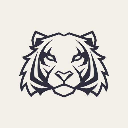 Tiger looking danger. Tiger head icon. Tiger vector logo template.のイラスト素材