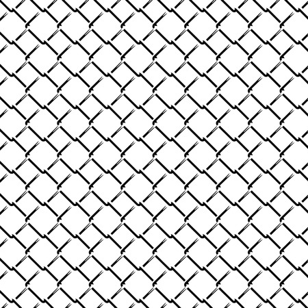 Fence Grid Monochrome Seamless Pattern. Vector endless texture.のイラスト素材
