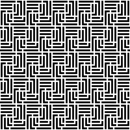 Monochrome Labyrinth Seamless Pattern. Vector endless texture.のイラスト素材
