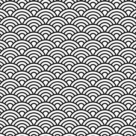 Circle Asian Seamless Pattern. Vector endless texture.のイラスト素材
