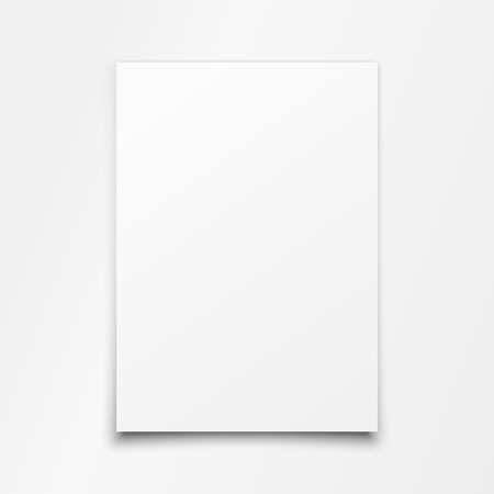 Blank White Paper Sheet on white soft light background. Vector art.のイラスト素材