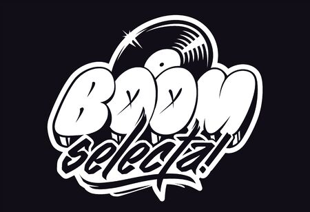 Music Logo design. Graffiti vector lettering for musical logo.のイラスト素材