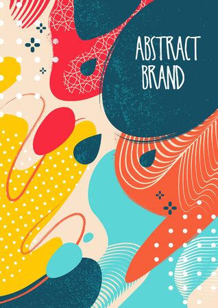 Abstract vector background with juicy colors and liquid shapes. Mix of modern patterns and grunge textures. Fresh summer design for posters, book covers, wallpapers and etc. Vector EPS10 illustration.のイラスト素材